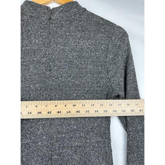 NWT Altard State Women's Gray Ribbed Knit Long Sleeve Fit & Flare Dress Sz Large - Picture 7 of 12